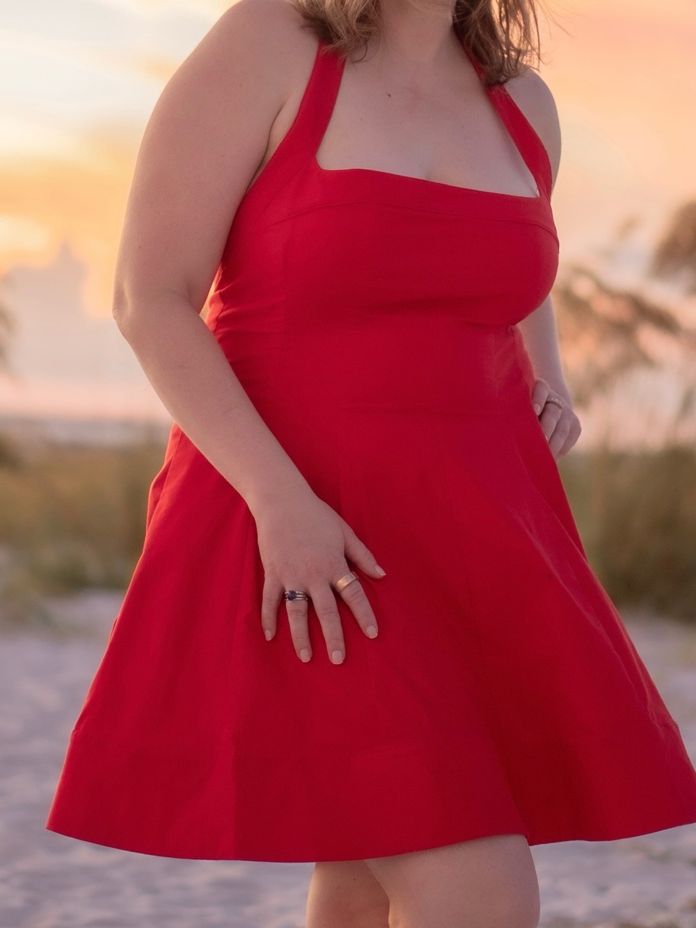 Anthropologie Maeve Red Halter Dress XL - Picture 1 of 7